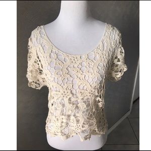 NWOT lace short sleeve top